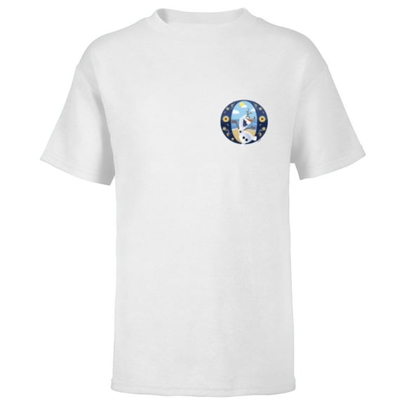 Disney Alphabet Monogram Frozen Letter O for Olaf - Short Sleeve T-Shirt for Kids - Customized-White