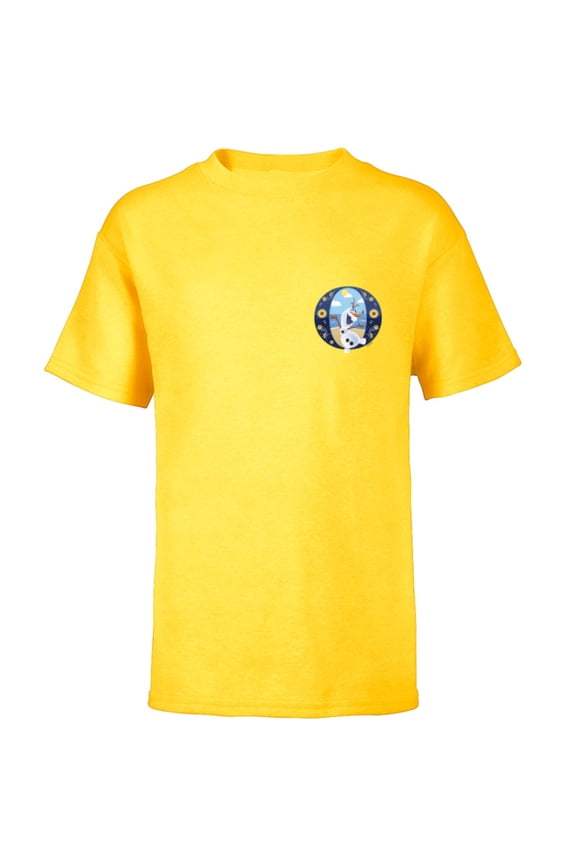 Alphabet Monogram Frozen Letter O for Olaf - Short Sleeve T-Shirt for Kids - Customized-Yellow