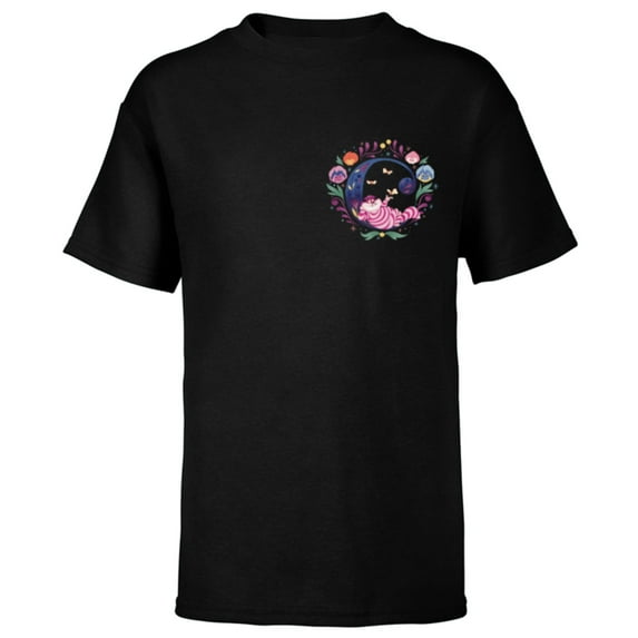 Disney Alphabet Monogram Letter C for Cheshire Cat - Short Sleeve T-Shirt for Kids - Customized-Black