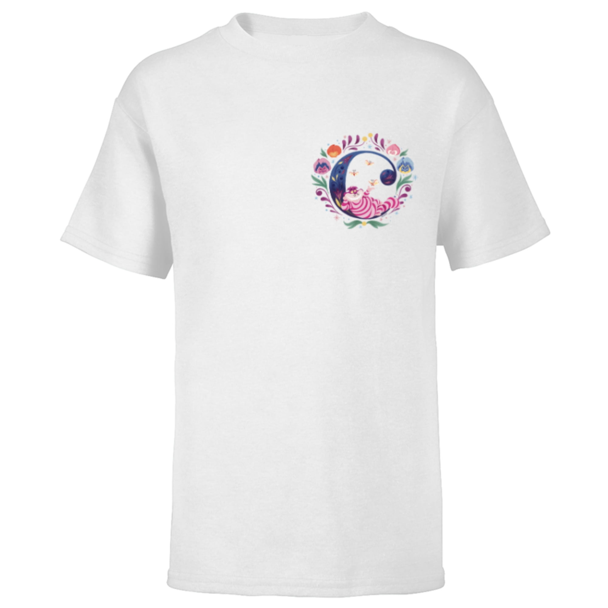 Disney Alphabet Monogram Letter C for Cheshire Cat - Short Sleeve T-Shirt  for Kids - Customized-White - Walmart.com, image size:2000x2000