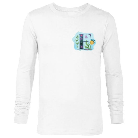 Disney Alphabet Monogram Letter F for Flounder - Long Sleeve T-Shirt for Men - Customized-White