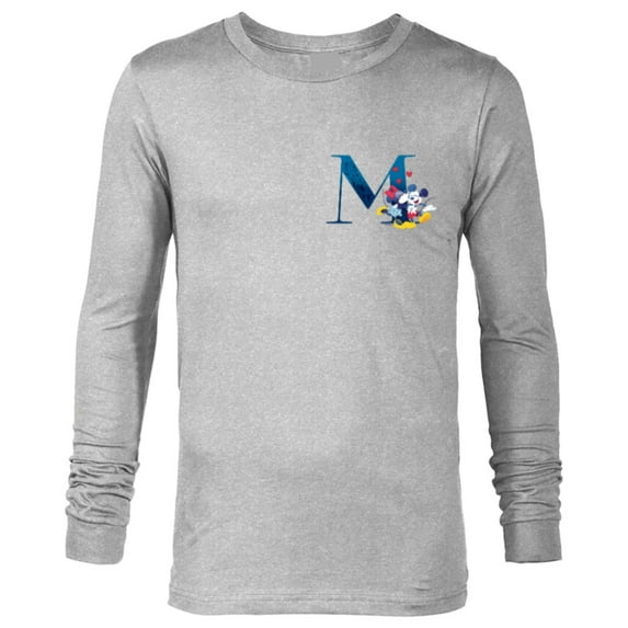 Disney Alphabet Monogram Letter M for Mickey & Minnie Mouse - Long Sleeve T-Shirt for Men - Customized-Athletic Heather