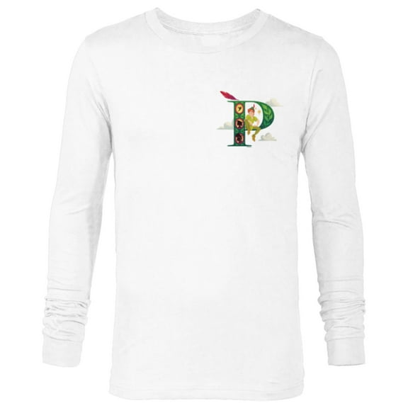 Disney Alphabet Monogram Letter P for Peter Pan - Long Sleeve T-Shirt for Men - Customized-White