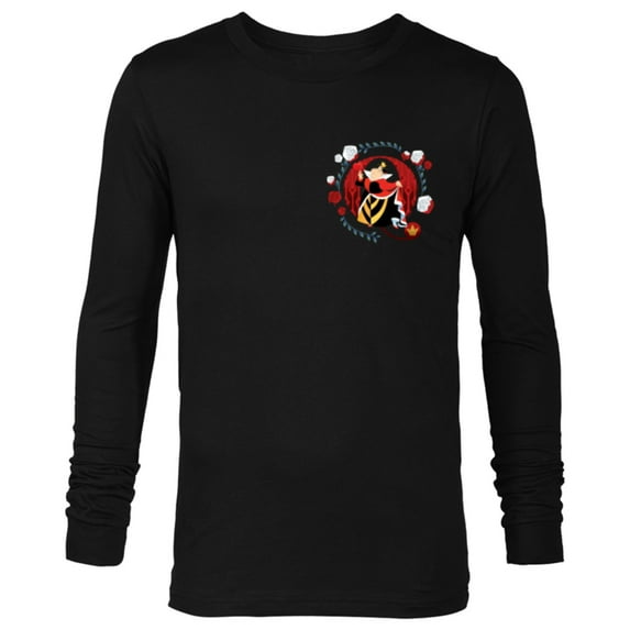 Disney Alphabet Monogram Letter Q for Queen of Hearts - Long Sleeve T-Shirt for Men - Customized-Black