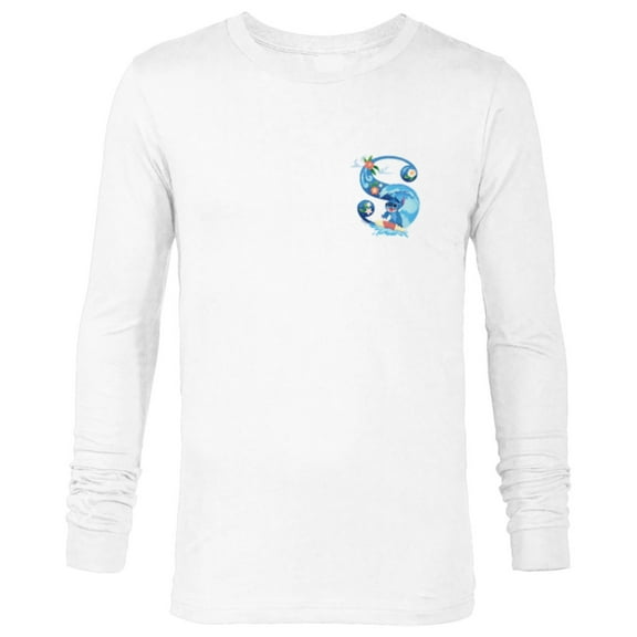 Disney Alphabet Monogram Lilo & Stitch Letter S for Stitch - Long Sleeve T-Shirt for Men - Customized-White