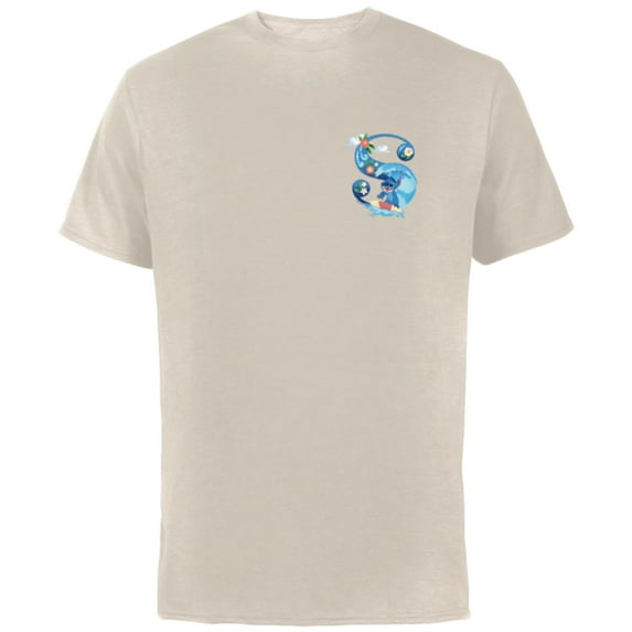 Disney Alphabet Monogram Lilo & Stitch Letter S for Stitch - Short Sleeve Cotton T-Shirt for Adults - Customized-Natural