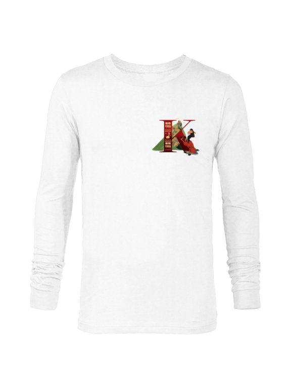 Alphabet Monogram Llama Letter K for Kuzco - Long Sleeve T-Shirt for Men - Customized-White