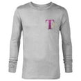 thumbnail image 1 of Disney Alphabet Monogram Peter Pan Letter T for Tinker Bell - Long Sleeve T-Shirt for Men - Customized-Athletic Heather, 1 of 5