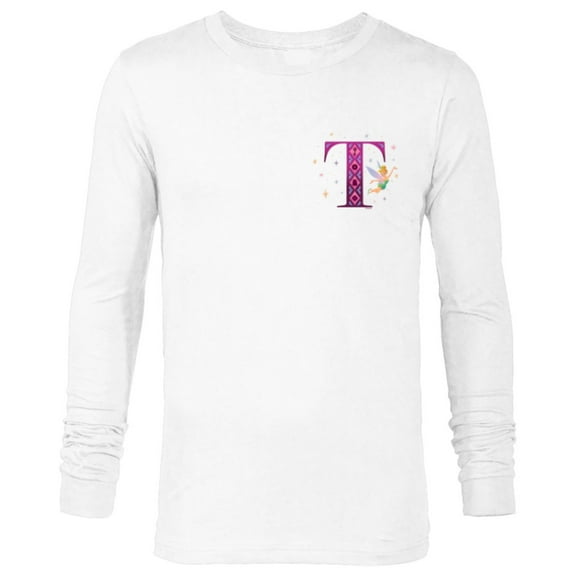 Disney Alphabet Monogram Peter Pan Letter T for Tinker Bell - Long Sleeve T-Shirt for Men - Customized-White