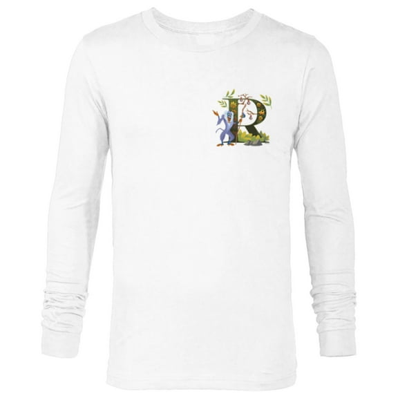Disney Alphabet Monogram The Lion King Letter R for Rafiki - Long Sleeve T-Shirt for Men - Customized-White