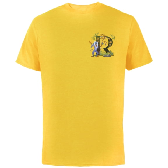 Disney Alphabet Monogram The Lion King Letter R for Rafiki - Short Sleeve Cotton T-Shirt for Adults - Customized-Yellow
