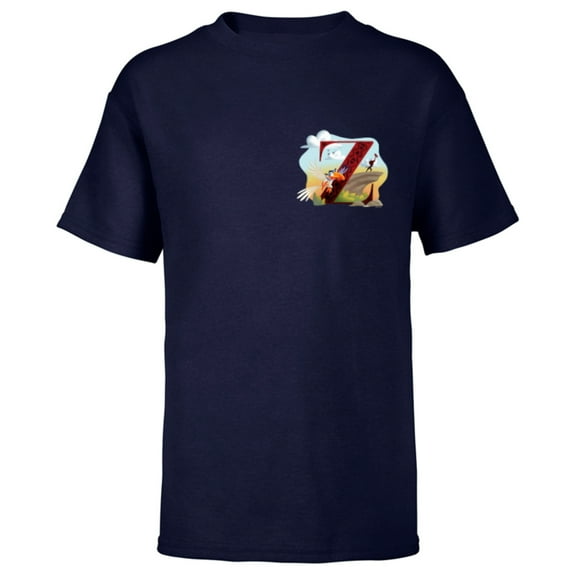 Disney Alphabet Monogram The Lion King Letter Z for Zazu - Short Sleeve T-Shirt for Kids - Customized-Navy