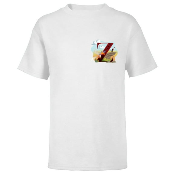 Disney Alphabet Monogram The Lion King Letter Z for Zazu - Short Sleeve T-Shirt for Kids - Customized-White