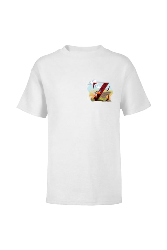 Alphabet Monogram The Lion King Letter Z for Zazu - Short Sleeve T-Shirt for Kids - Customized-White