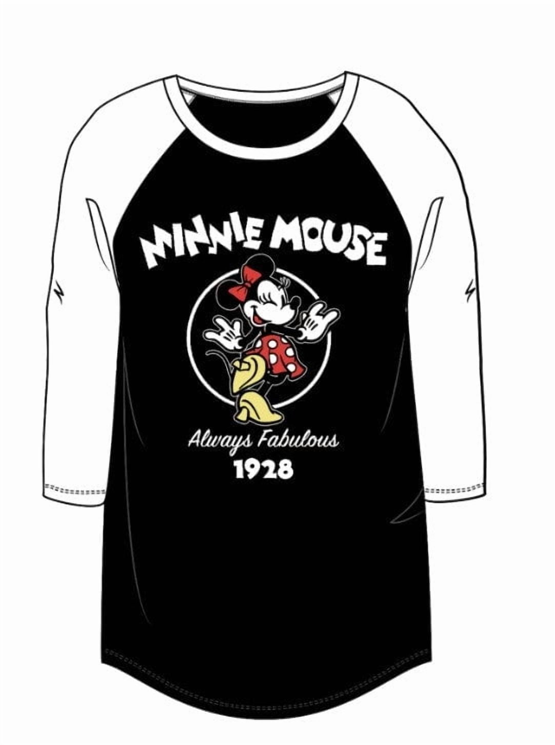 Disney Minnie Mouse 3/4 Sleeve Raglan Tee (Women's or Women's Plus), XS-XXL