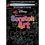 Disney - Amazing Scratch Art With Scratch Tool and Coloring Pages, 24 pages Paperback