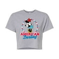 thumbnail image 1 of Disney - American Darling Minnie - Juniors Cropped Cotton Blend T-Shirt, 1 of 5
