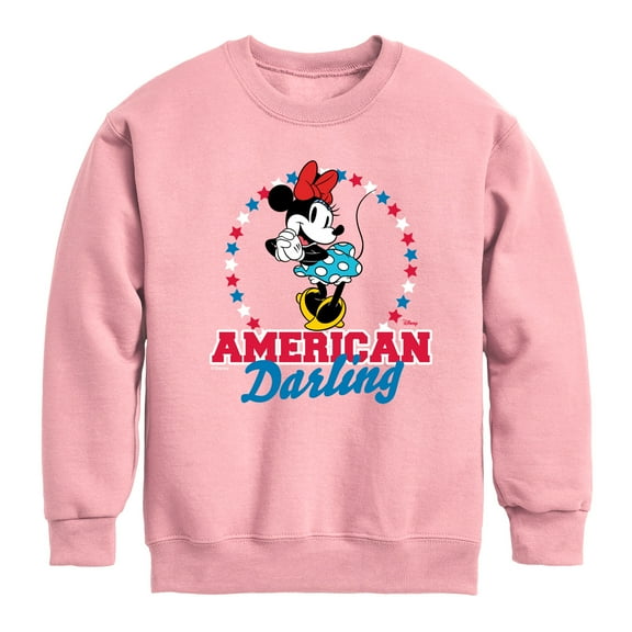 Disney - American Darling Minnie - Toddler & Youth Crewneck Fleece Sweatshirt
