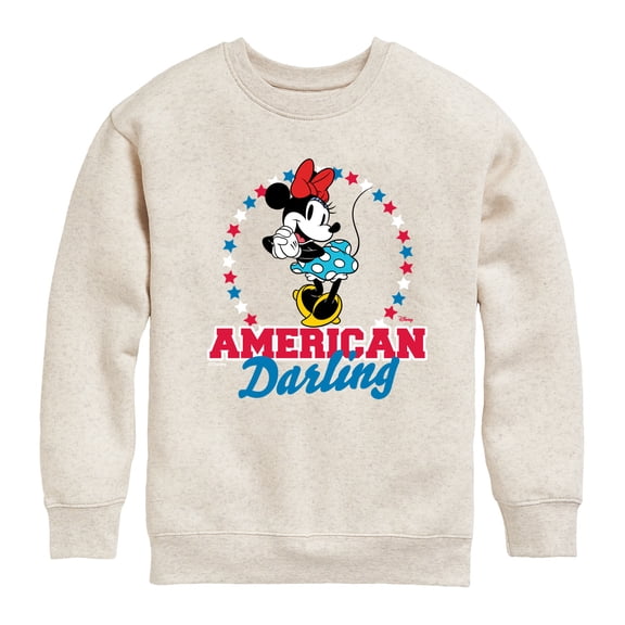 Disney - American Darling Minnie - Toddler & Youth Crewneck Fleece Sweatshirt