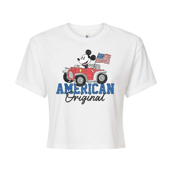 Disney - American Original - Juniors Cropped Cotton Blend T-Shirt