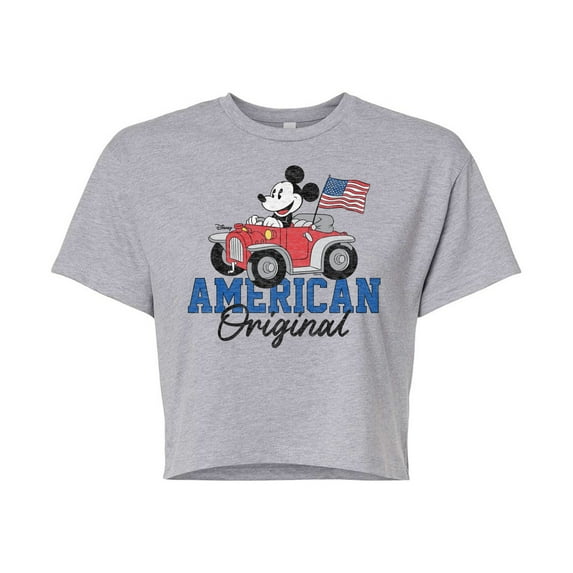 Disney - American Original - Juniors Cropped Cotton Blend T-Shirt