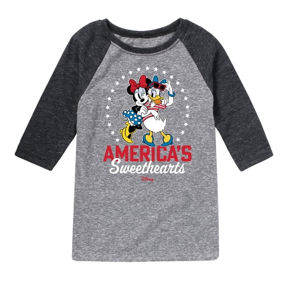 Disney - Americana - Americas Sweethearts - Toddler And Youth Raglan Graphic T-Shirt
