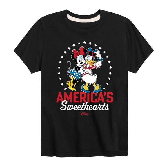 Disney - Americana - Americas Sweethearts - Toddler And Youth Short Sleeve Graphic T-Shirt