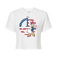 thumbnail image 1 of Disney - Americana - Daisy Peace - Juniors Cropped Cotton Blend T-Shirt, 1 of 5