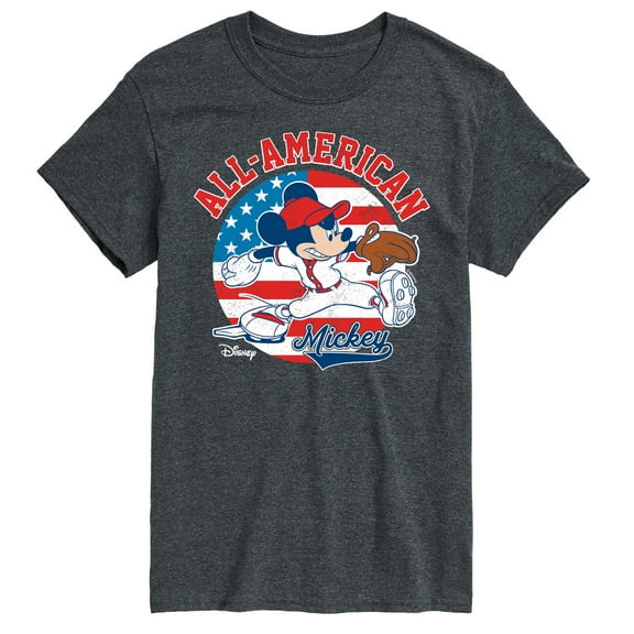 Disney - Americana - Mickey Americana Baseball - Adult Short Sleeve Graphic T-Shirt