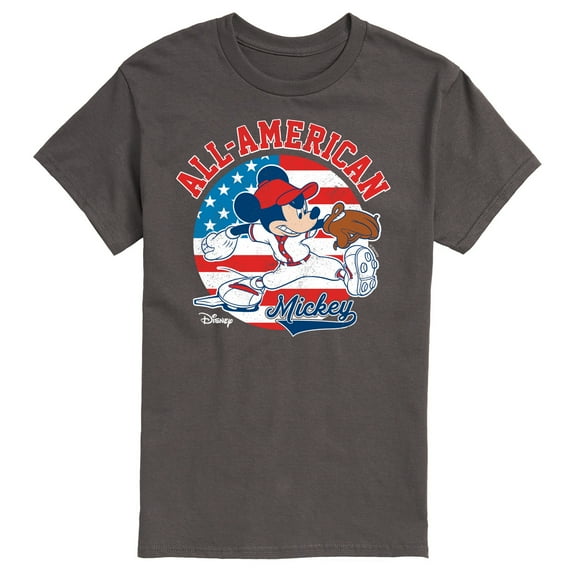 Disney - Americana - Mickey Americana Baseball - Adult Short Sleeve Graphic T-Shirt