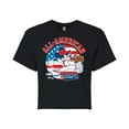 thumbnail image 1 of Disney - Americana - Mickey Americana Baseball - Juniors Cropped Cotton Blend T-Shirt, 1 of 5