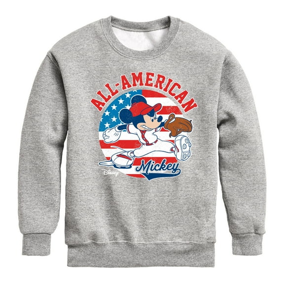 Disney - Americana - Mickey Americana Baseball - Toddler And Youth Crewneck Fleece Sweatshirt