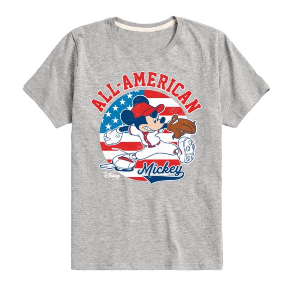 Disney - Americana - Mickey Americana Baseball - Toddler And Youth Short Sleeve Graphic T-Shirt