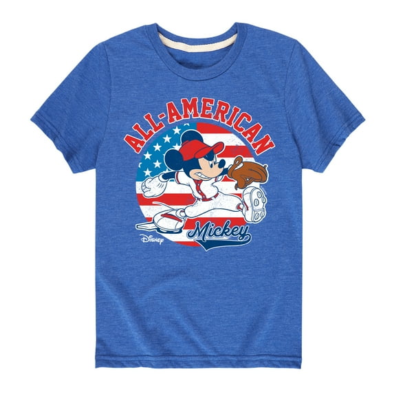 Disney - Americana - Mickey Americana Baseball - Toddler And Youth Short Sleeve Graphic T-Shirt