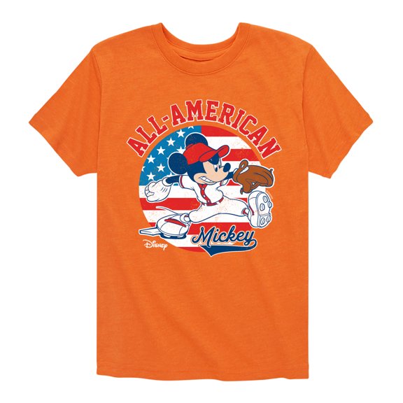 Disney - Americana - Mickey Americana Baseball - Toddler And Youth Short Sleeve Graphic T-Shirt