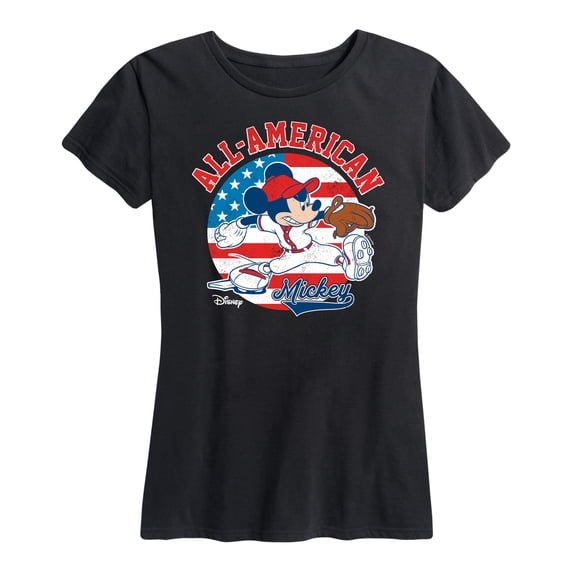 Disney - Americana - Mickey Americana Baseball - Women's Short Sleeve Graphic T-Shirt