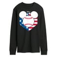 thumbnail image 1 of Disney - Americana - Mickey Baseball Flag Diamond - Men's Long Sleeve T-Shirt, 1 of 5