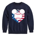 thumbnail image 1 of Disney - Americana - Mickey Baseball Flag Diamond - Toddler And Youth Crewneck Fleece Sweatshirt, 1 of 5