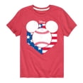 thumbnail image 1 of Disney - Americana - Mickey Baseball Flag Diamond - Toddler And Youth Short Sleeve Graphic T-Shirt, 1 of 5