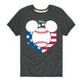 thumbnail image 1 of Disney - Americana - Mickey Baseball Flag Diamond - Toddler And Youth Short Sleeve Graphic T-Shirt, 1 of 5