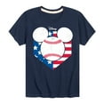 thumbnail image 1 of Disney - Americana - Mickey Baseball Flag Diamond - Toddler And Youth Short Sleeve Graphic T-Shirt, 1 of 5