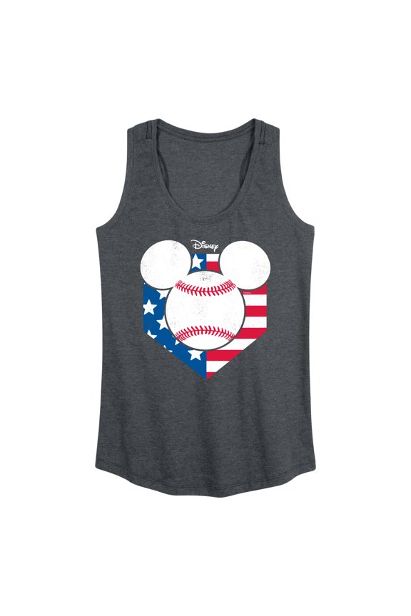 - Americana - Mickey Baseball Flag Diamond - Women's Racerback Tank Top