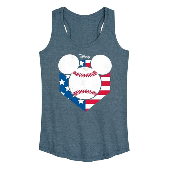 Disney - Americana - Mickey Baseball Flag Diamond - Women's Racerback Tank Top