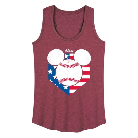 Disney - Americana - Mickey Baseball Flag Diamond - Women's Racerback Tank Top