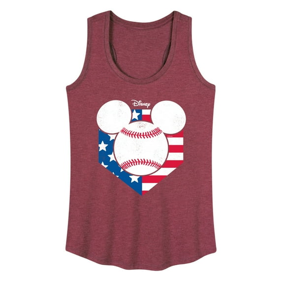 Disney - Americana - Mickey Baseball Flag Diamond - Women's Racerback Tank Top