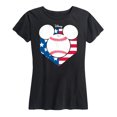 thumbnail image 1 of Disney - Americana - Mickey Baseball Flag Diamond - Women's Short Sleeve Graphic T-Shirt, 1 of 5
