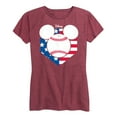 thumbnail image 1 of Disney - Americana - Mickey Baseball Flag Diamond - Women's Short Sleeve Graphic T-Shirt, 1 of 5