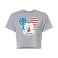thumbnail image 1 of Disney - Americana - Mickey Face Stars And Stripes - Juniors Cropped Cotton Blend T-Shirt, 1 of 5