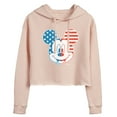 thumbnail image 1 of Disney - Americana - Mickey Face Stars And Stripes - Juniors Cropped Pullover Hoodie, 1 of 5