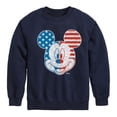 thumbnail image 1 of Disney - Americana - Mickey Face Stars And Stripes - Toddler And Youth Crewneck Fleece Sweatshirt, 1 of 5